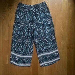 Ella Moss Paisley Wide Leg Pants Pockets, Medium